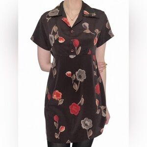 Dirty Laundry Floral Midi Dress - Black and Red